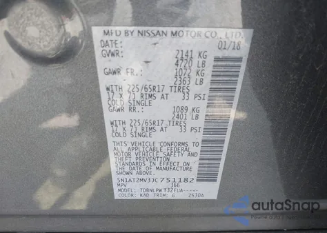 2018 Nissan Rogue S from USA, damaged, VIN 5N1AT2MV3JC751182